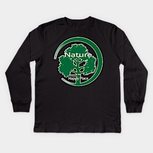 Nature Is My Happy Place Kids Long Sleeve T-Shirt